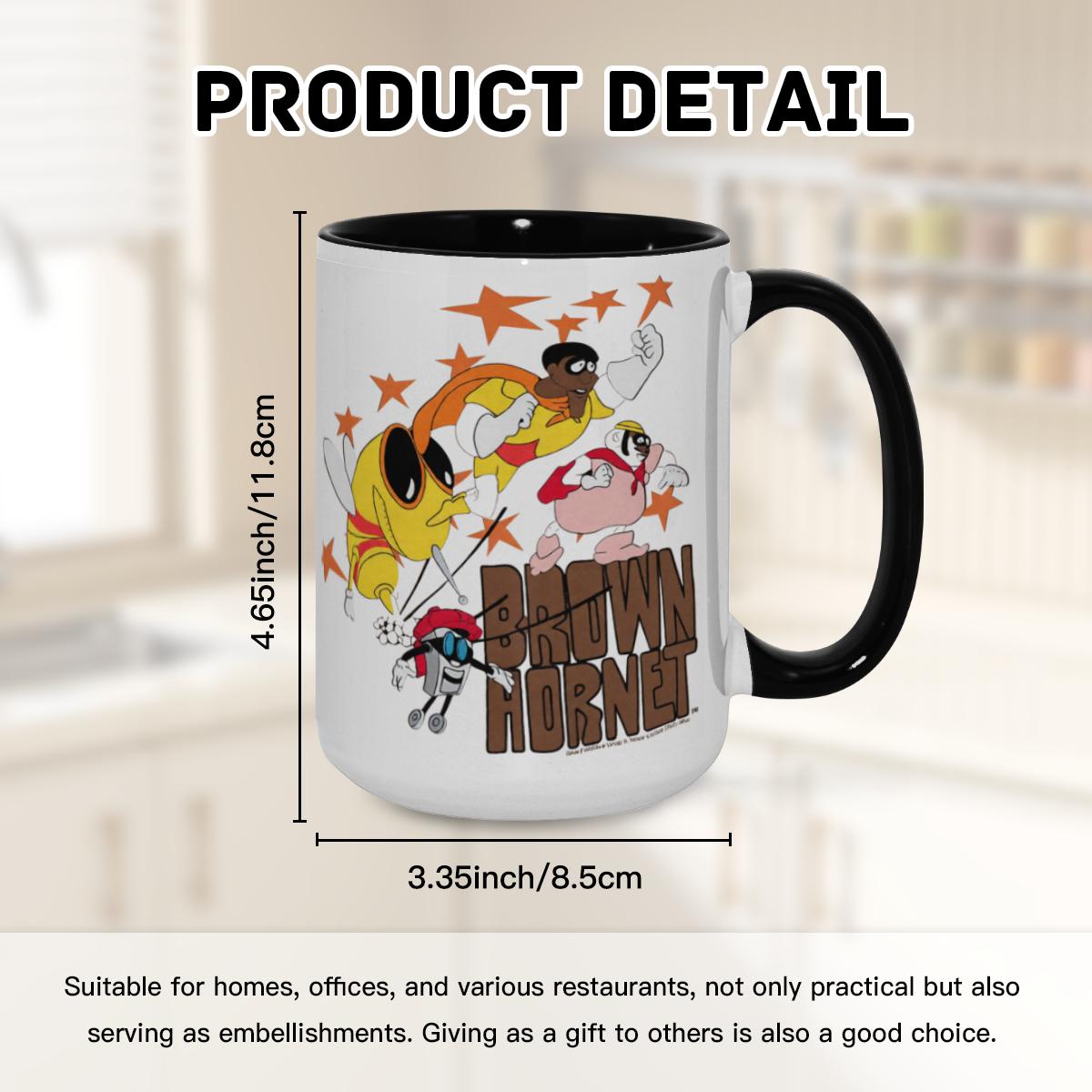 Brown Hornet Mug - 70s Retro Cartoon Hero Coffee Cup - Image 8