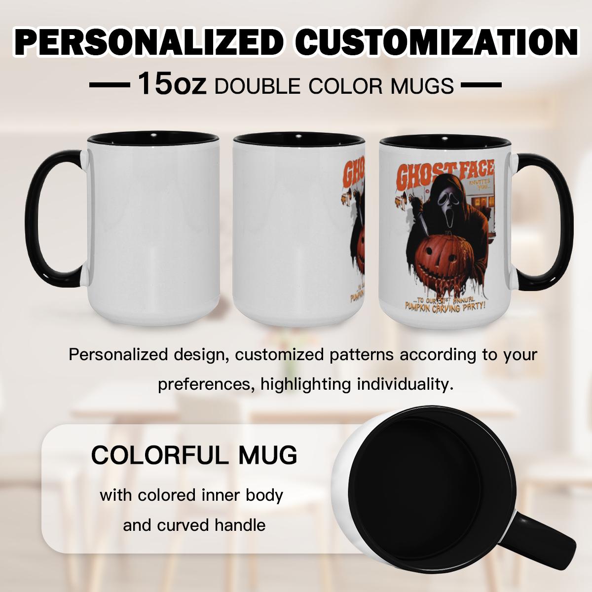 Ghost Face Pumpkin Mug - Halloween Carving Party Cup - Image 2