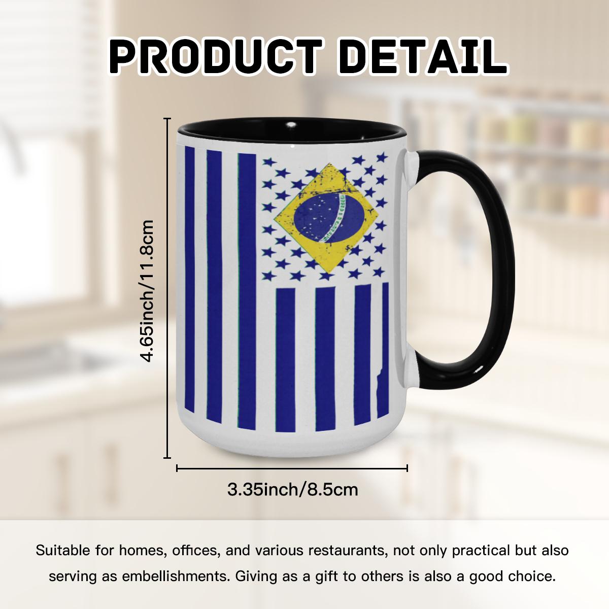 Brazilian-American Flag Mug - Dual Heritage Coffee Cup - Image 8
