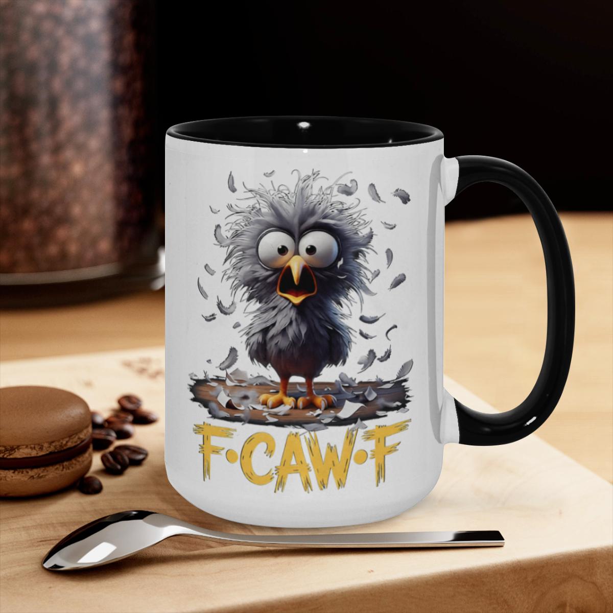 ‘F·CAW·F’ Crazy Crow Mug - Funny Bird Cup - Image 3