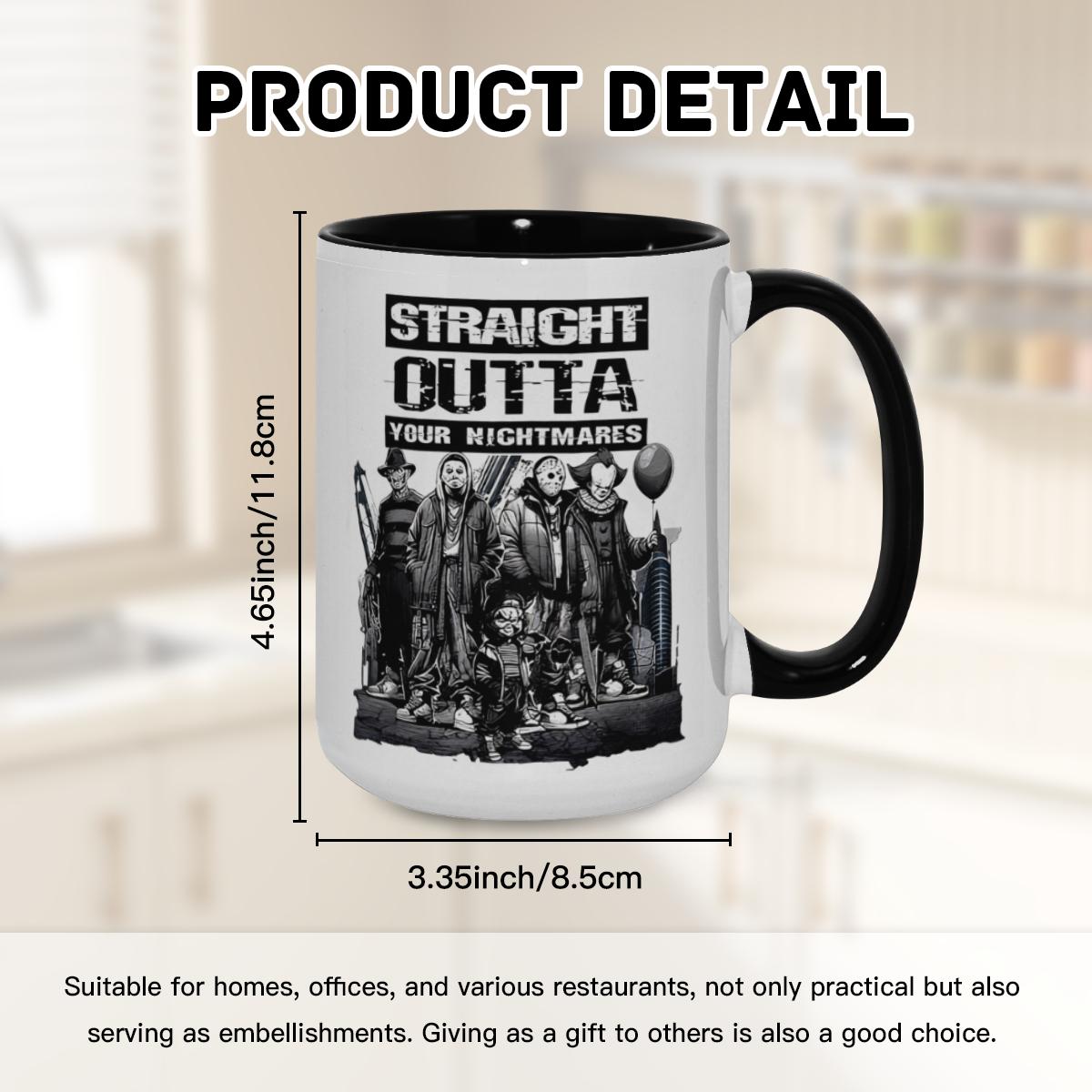 Horror Villains Mug - Straight Outta Nightmares Cup - Image 8