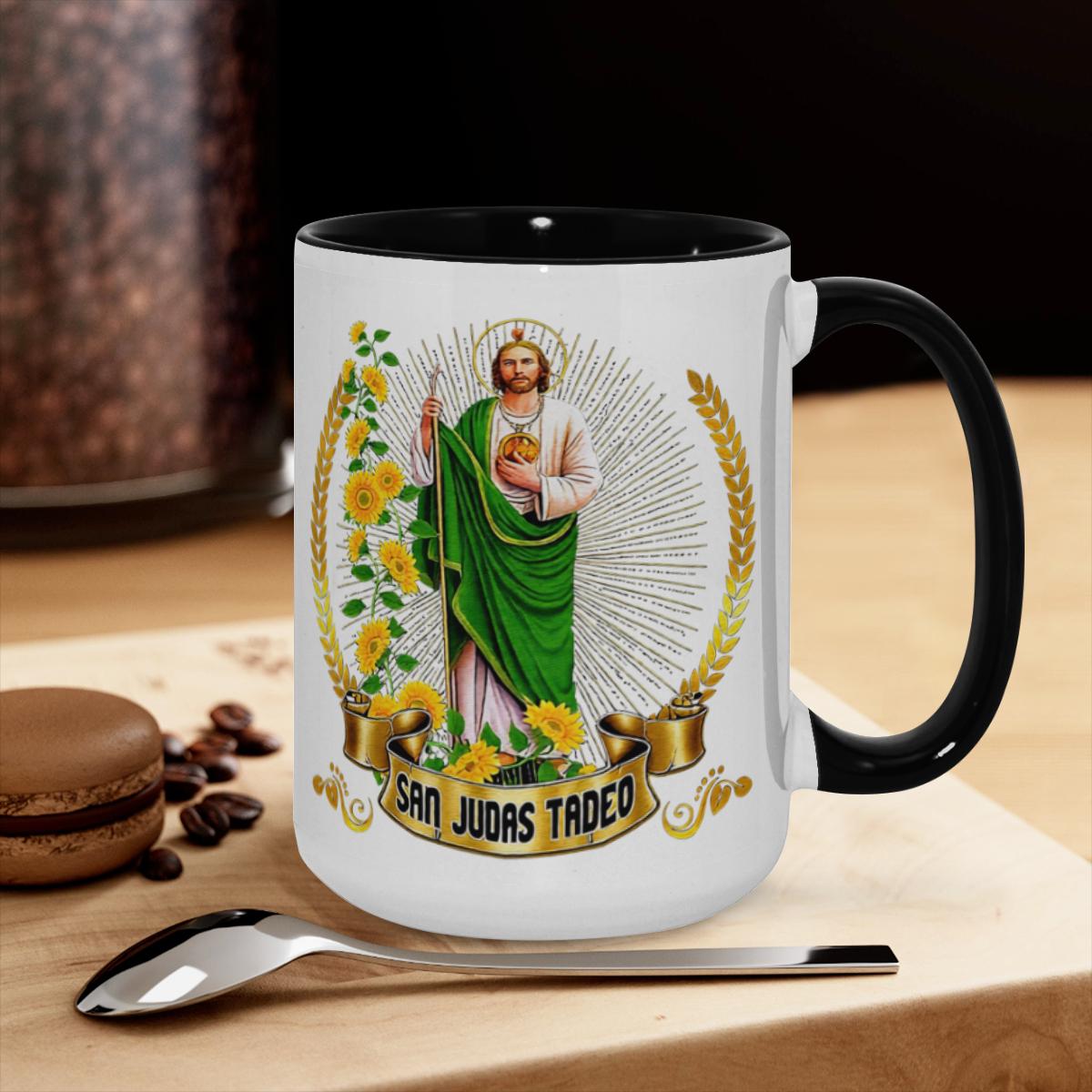 San Judas Tadeo Mug - Religious Saint Sunflower Cup - Image 3