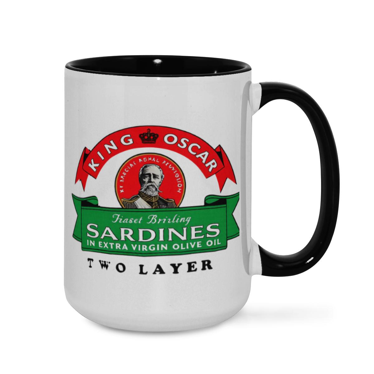 King Oscar Sardines Mug - Retro Seafood Art Cup
