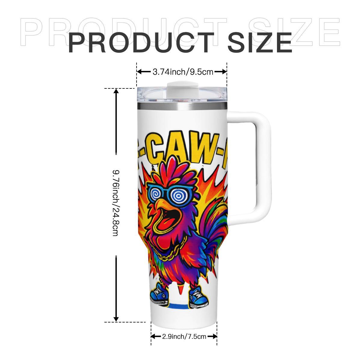 CAW-CAW Retro Rooster Tumbler | Hip-Hop Chicken Insulated Cup - Image 7