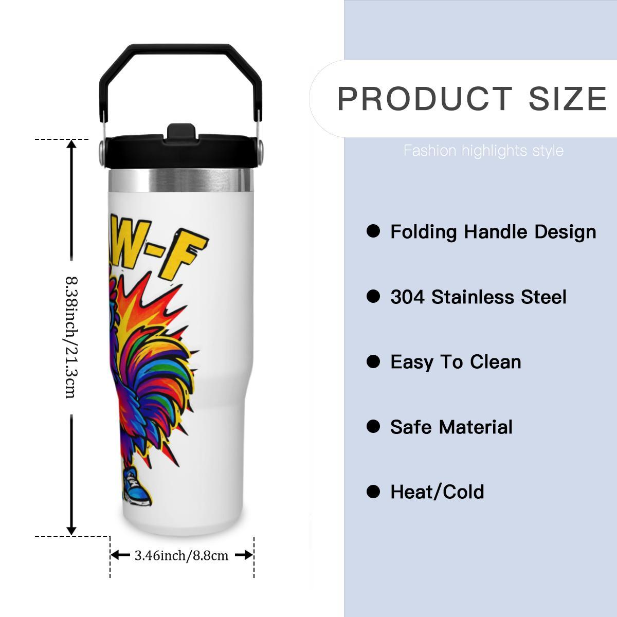 CAW-CAW Rooster Tumbler - Retro Hip-Hop Insulated Cup - Image 6