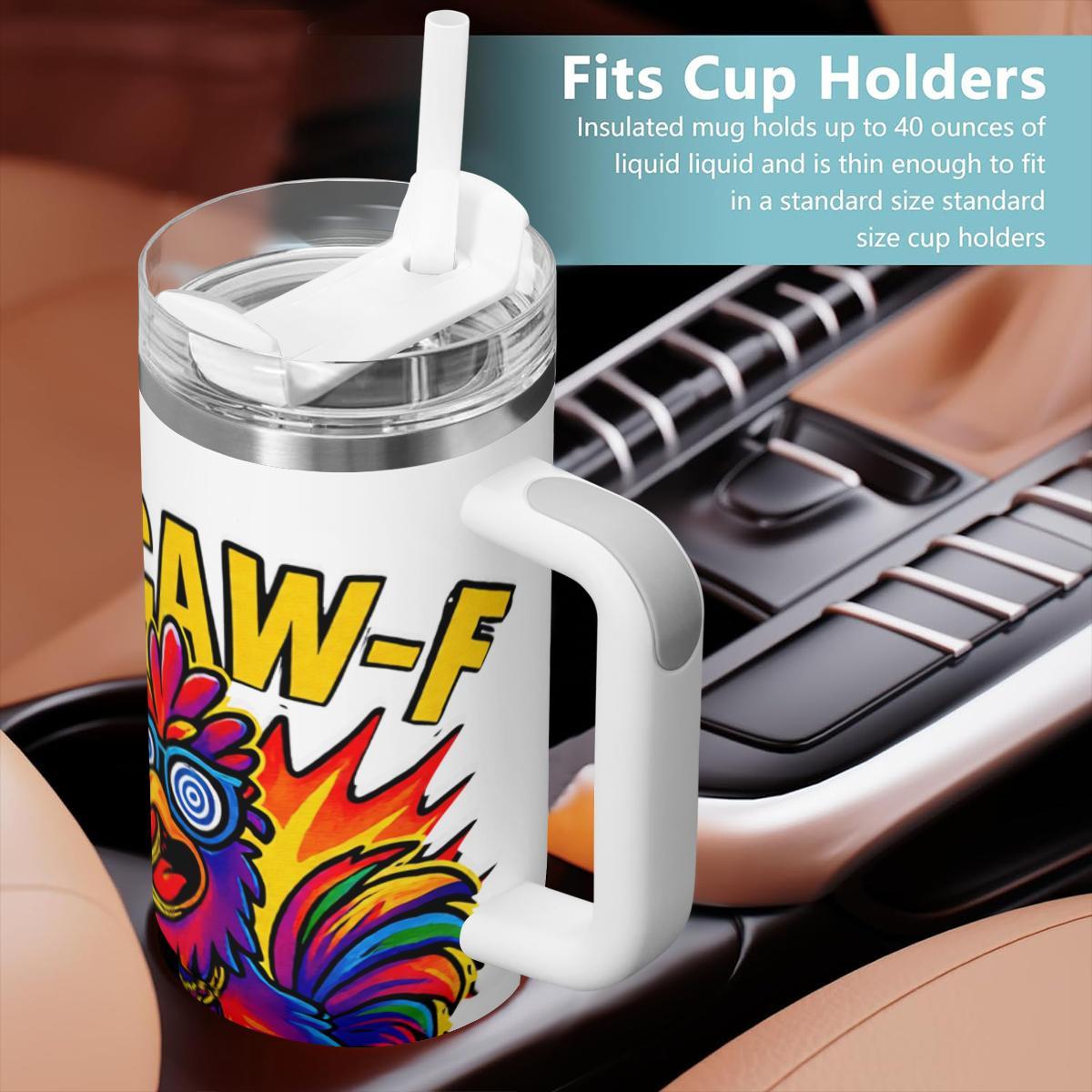 CAW-CAW Retro Rooster Tumbler | Hip-Hop Chicken Insulated Cup - Image 4
