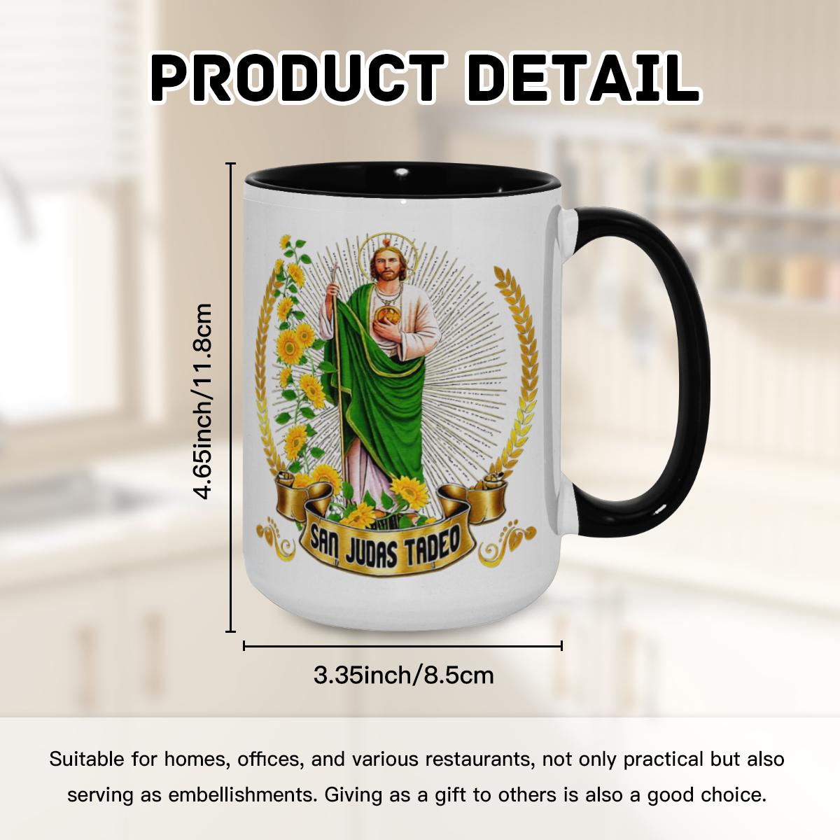 San Judas Tadeo Mug - Religious Saint Sunflower Cup - Image 8