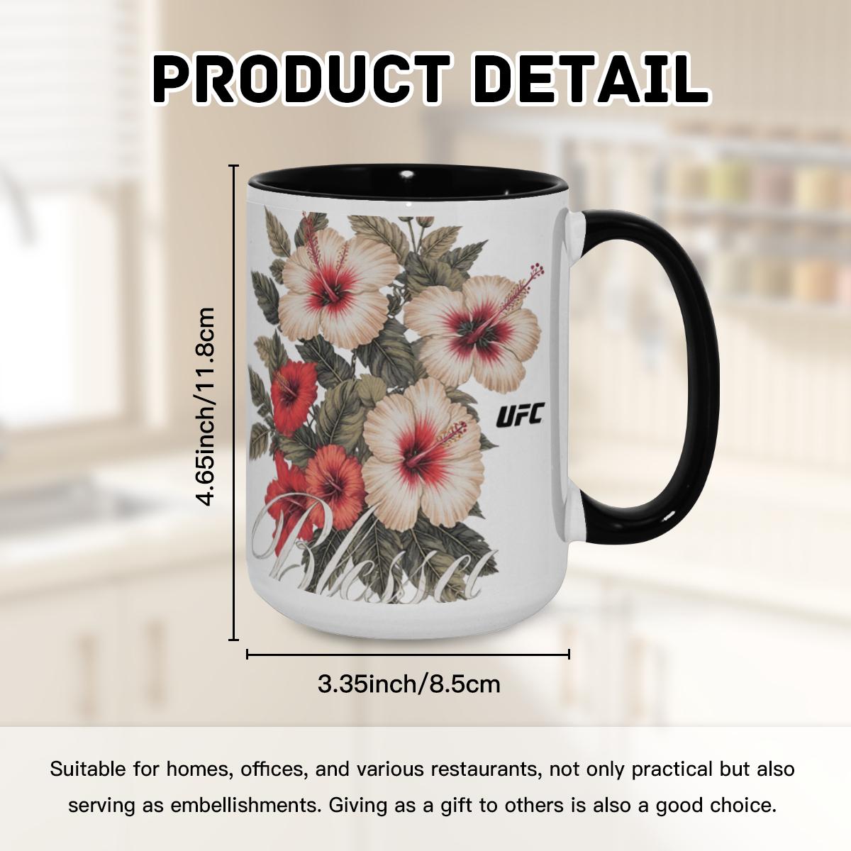 UFC Hibiscus Mug - Vintage Floral MMA Cup - Image 8