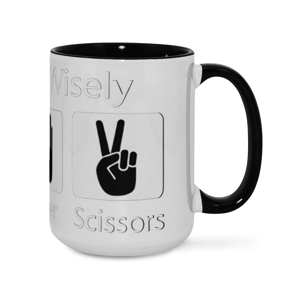 ‘Play Wisely’ Mug - Rock Paper Scissors Humor