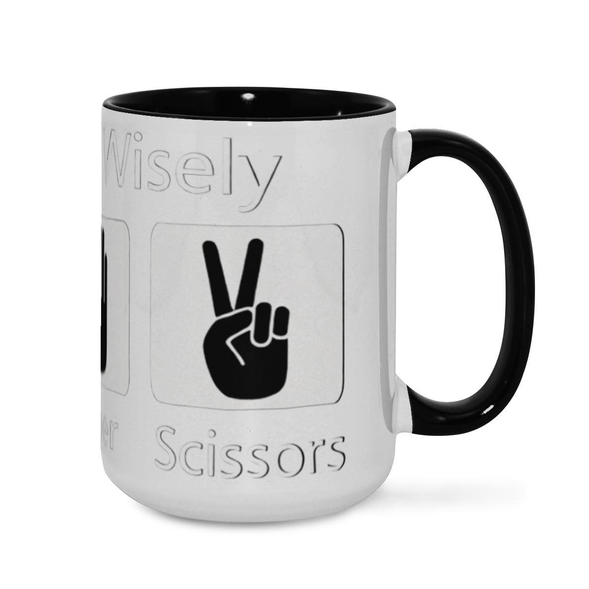 Rock Paper Scissors Mug - Game “Wisely” Humor Cup