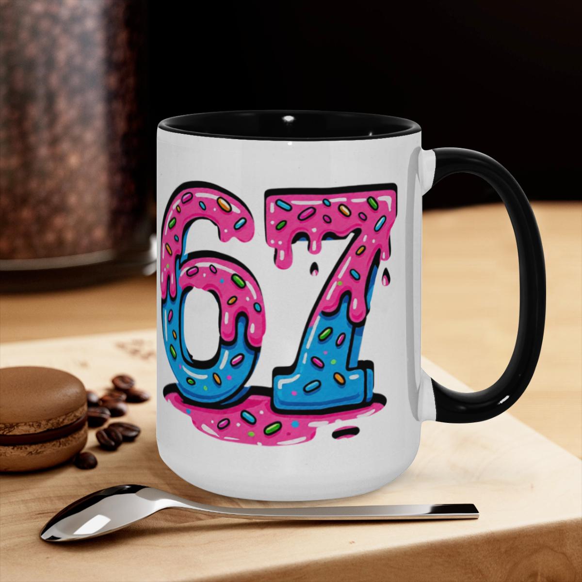 67 Graffiti Mug - Colorful Dripping Street Cup - Image 3