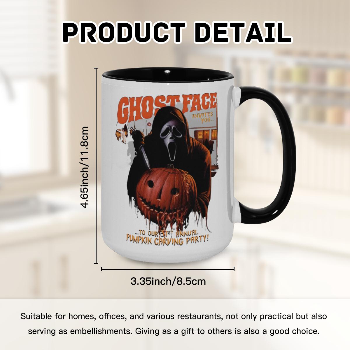 Ghost Face Pumpkin Mug - Halloween Carving Party Cup - Image 8