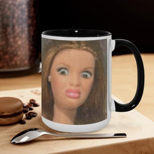 Disgusted Barbie Face Mug - Hilarious Coffee Cup Gift - Image 2