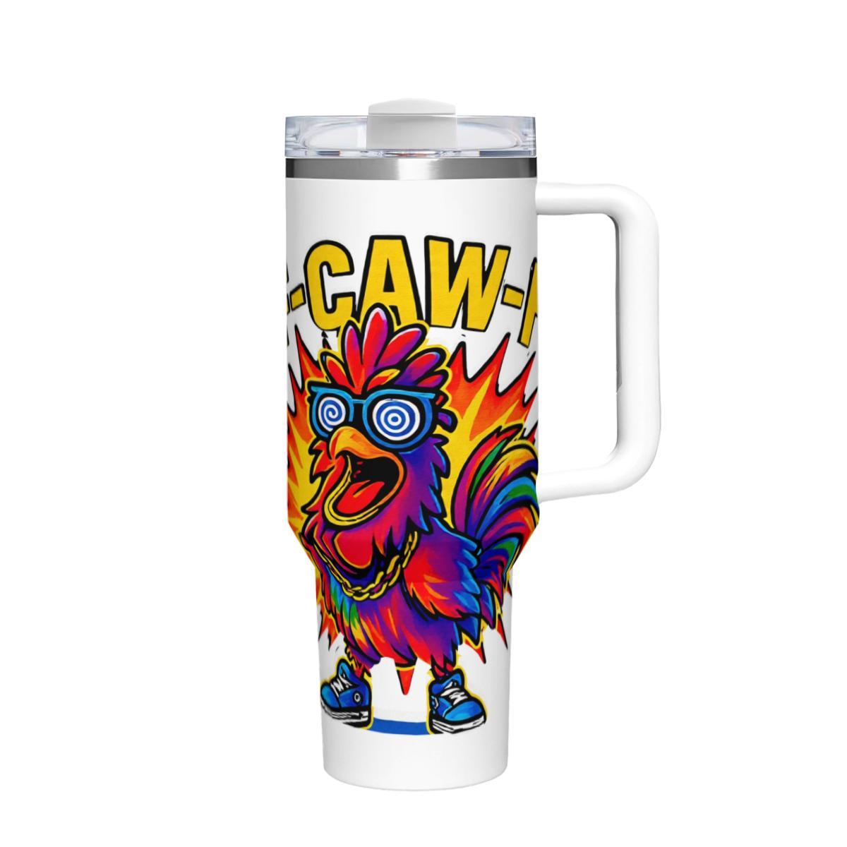 CAW-CAW Retro Rooster Tumbler | Hip-Hop Chicken Insulated Cup
