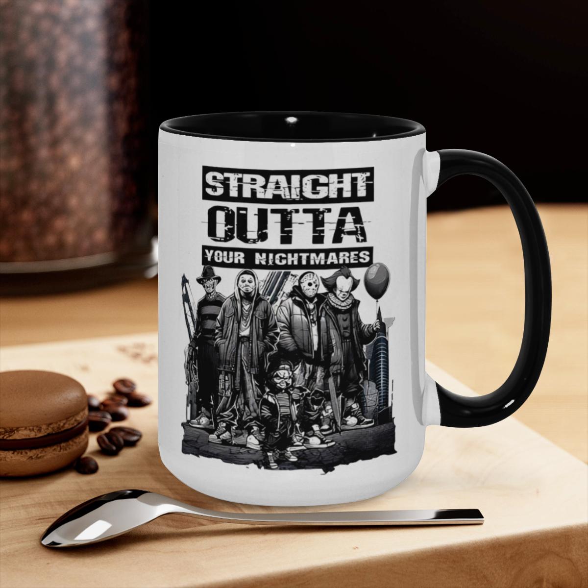Horror Villains Mug - Straight Outta Nightmares Cup - Image 3
