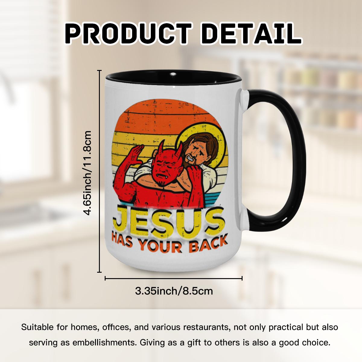‘Jesus Has Your Back’ Mug - Retro Faith Cup - Image 8