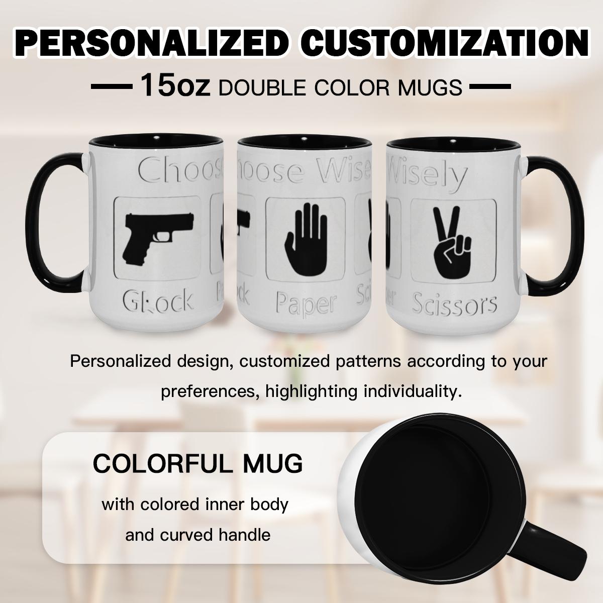 Rock Paper Scissors Mug - Game “Wisely” Humor Cup - Image 2