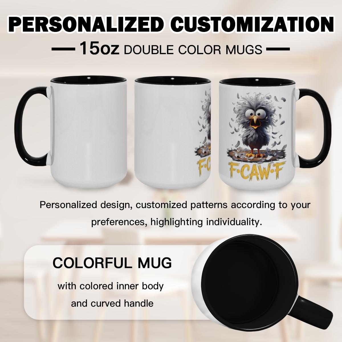 ‘F·CAW·F’ Crazy Crow Mug - Funny Bird Cup - Image 2