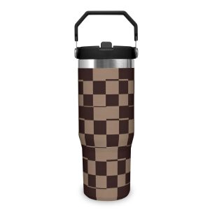 Retro Checkerboard Tumbler - 90s Skate Aesthetic Insulated Cup