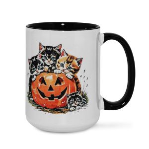 Halloween Kittens Mug - Cute Cat Pumpkin Cup
