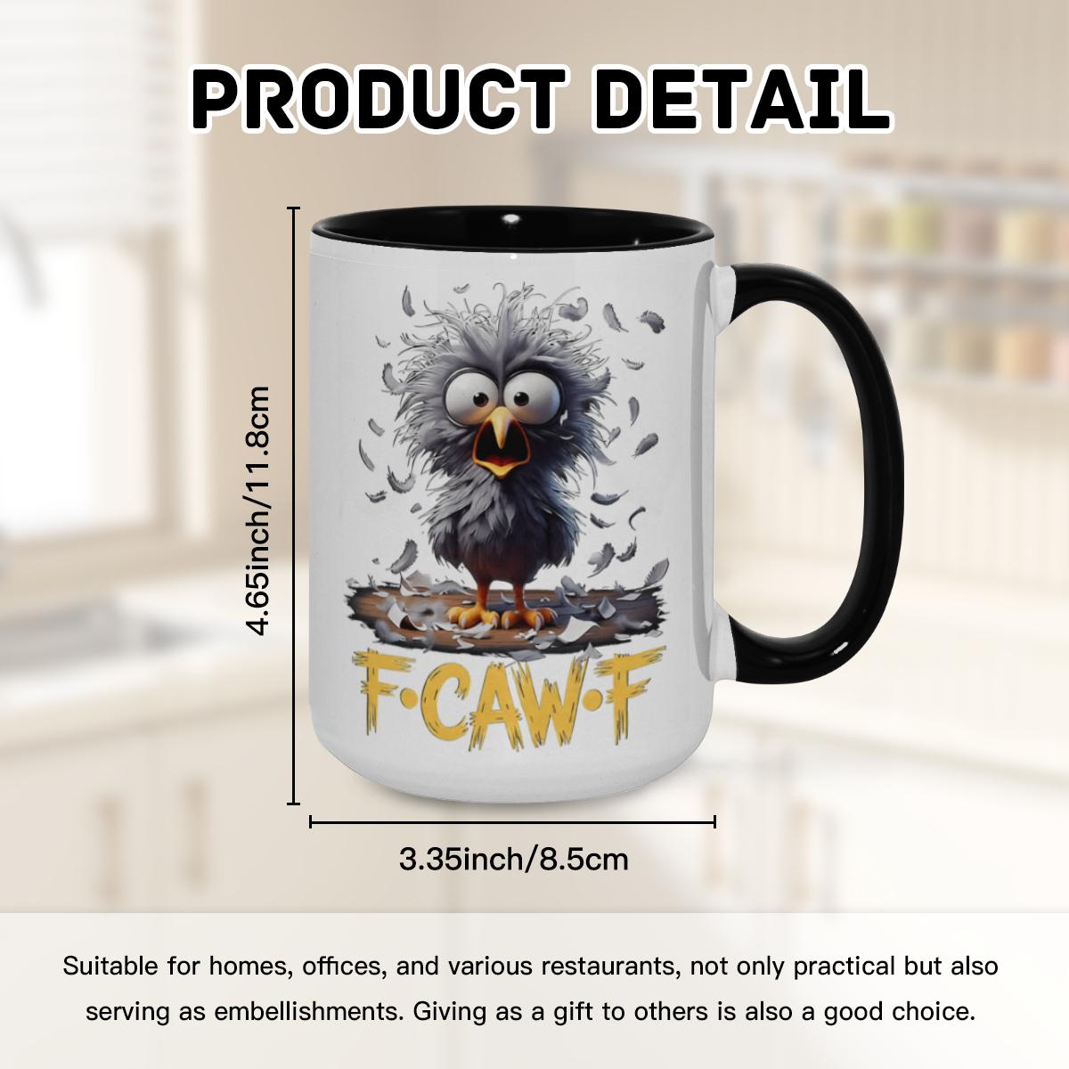 ‘F·CAW·F’ Crazy Crow Mug - Funny Bird Cup - Image 8