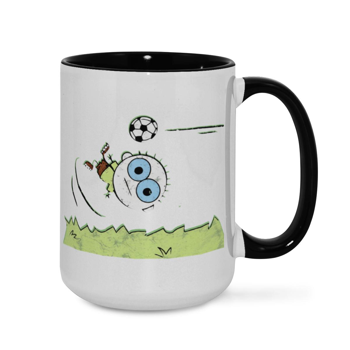 Cartoon Soccer Player Mug - Whimsical Football Fan Cup