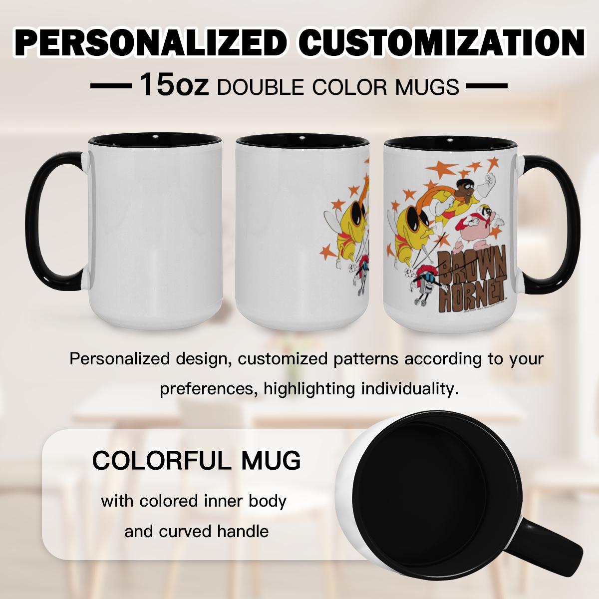 Brown Hornet Mug - 70s Retro Cartoon Hero Coffee Cup - Image 2