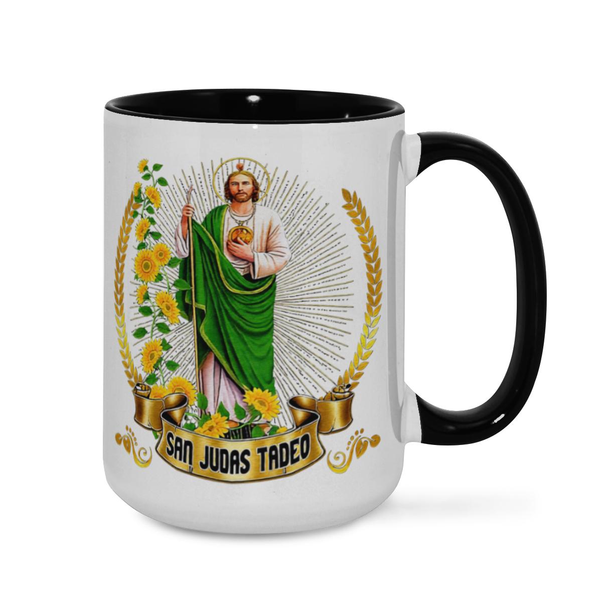 San Judas Tadeo Mug - Religious Saint Sunflower Cup