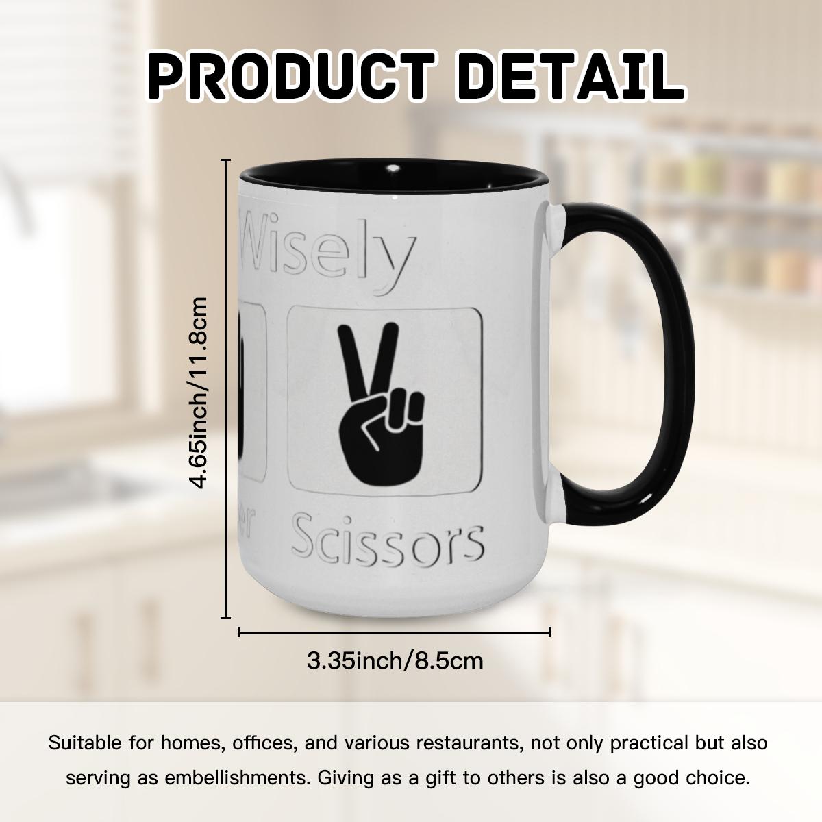 ‘Play Wisely’ Mug - Rock Paper Scissors Humor - Image 8