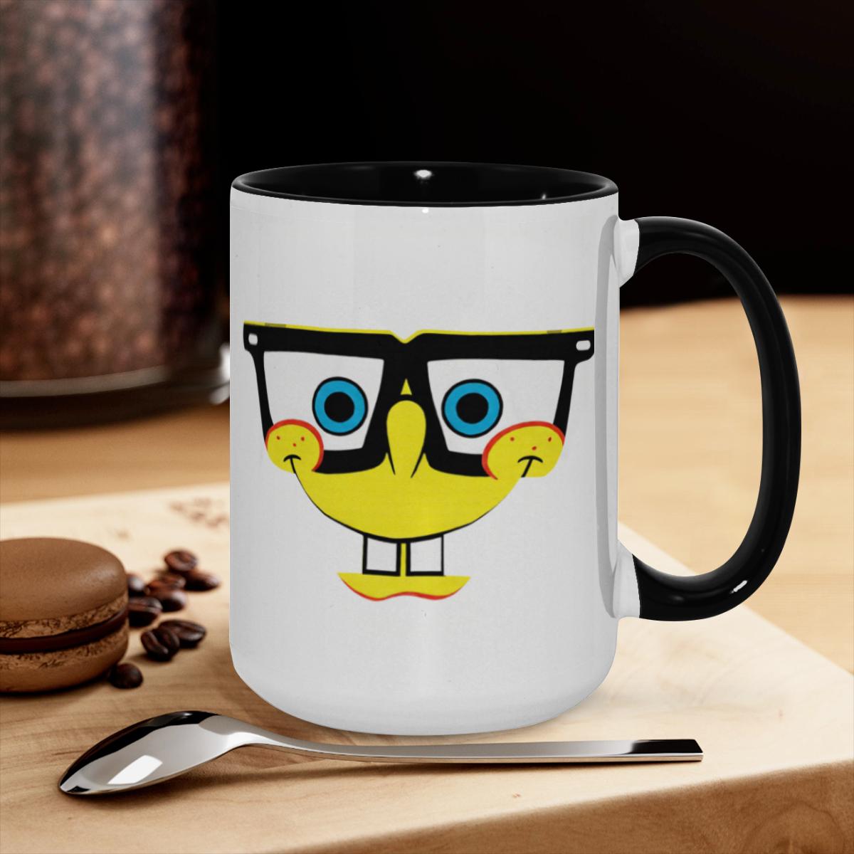 Nerdy Cartoon Character Mug - Retro Geeky Coffee Cup - Image 3