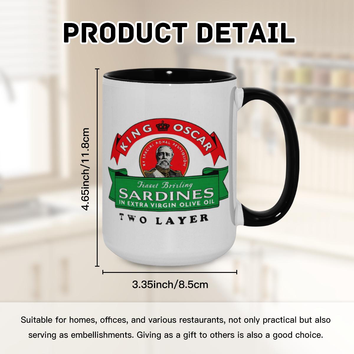 King Oscar Sardines Mug - Retro Seafood Art Cup - Image 8