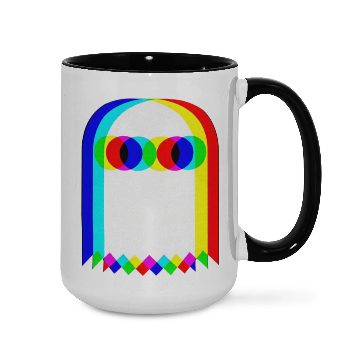 Pop Art Ghost Mug - Rainbow Colors Cup