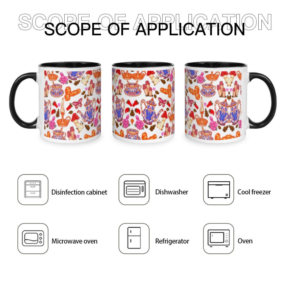 Mushroom Strawberry Mug - Vintage Whimsical Ceramic Coffee Cup - Image 4