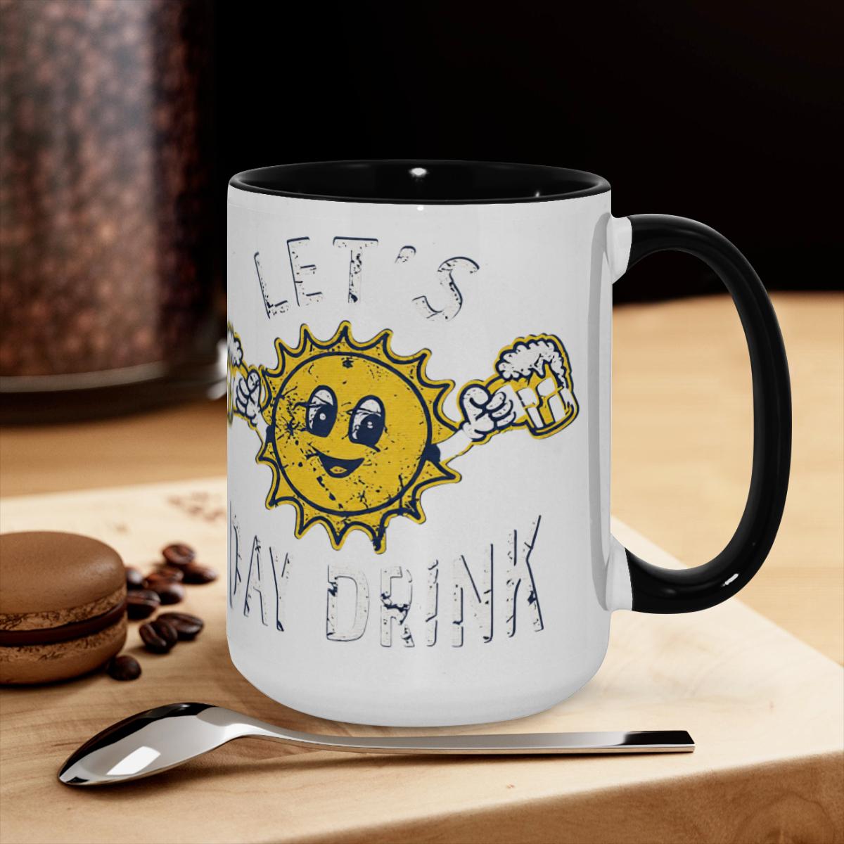 ‘Let’s Day Drink’ Mug - Retro Beer Humor Cup - Image 3