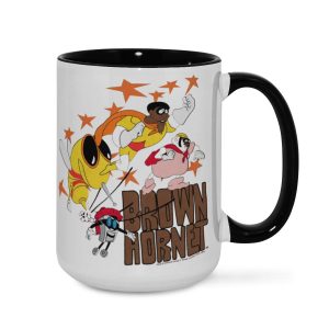 Brown Hornet Mug - 70s Retro Cartoon Hero Coffee Cup