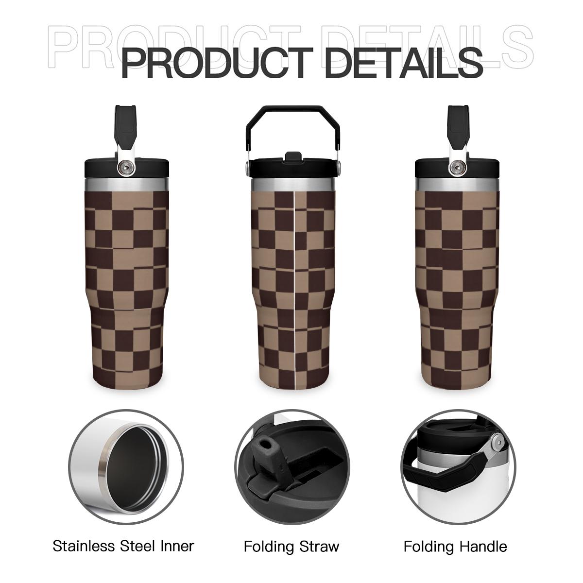 90s Checkerboard Tumbler - Retro Skate Insulated Cup Gift - Image 2