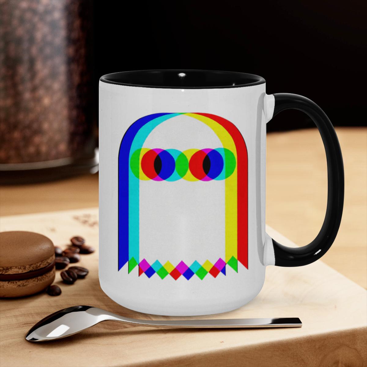 Pop Art Ghost Mug - Rainbow Colors Cup - Image 3