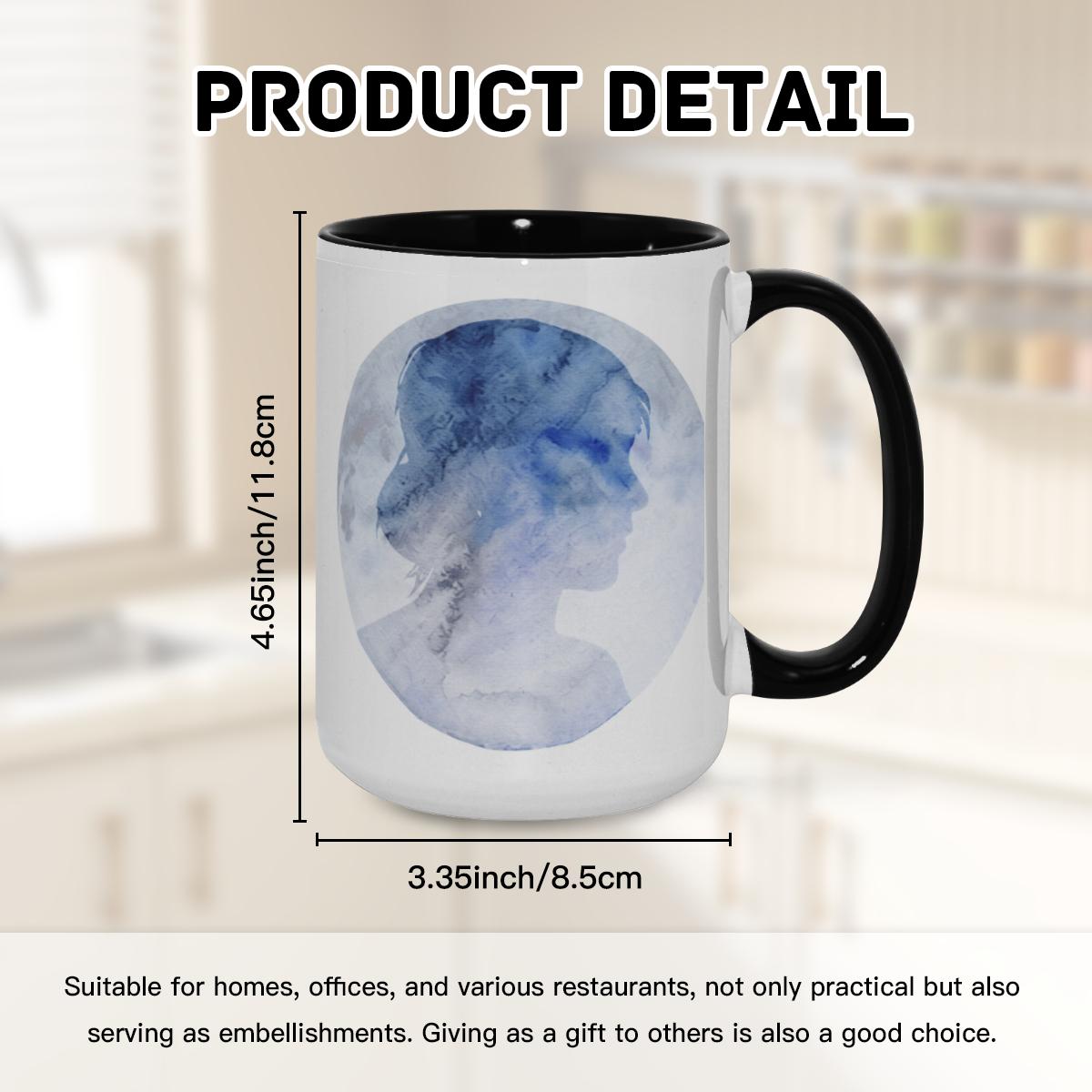 Blue Watercolor Mug - Elegant Silhouette Art Coffee Cup - Image 8
