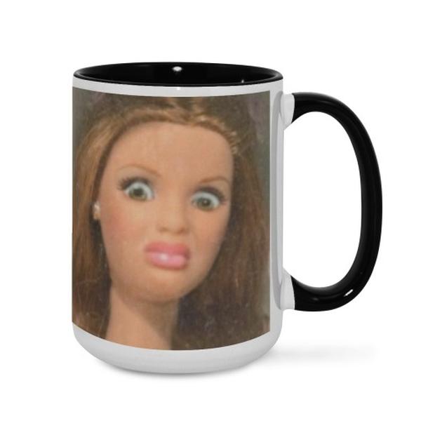 Disgusted Barbie Face Mug - Hilarious Coffee Cup Gift