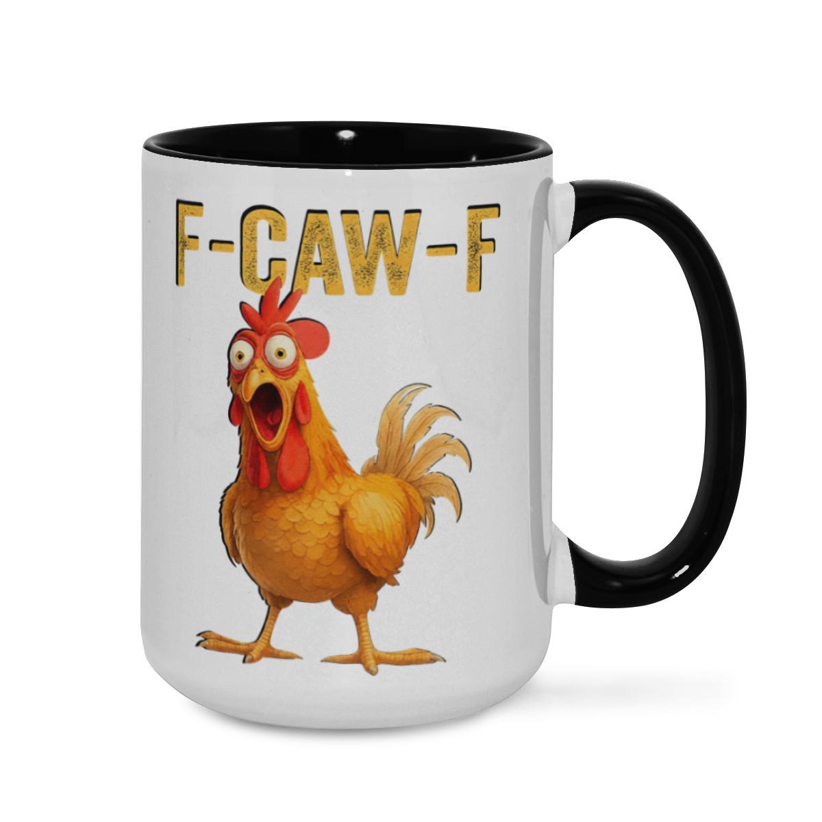 Funny Chicken Mug - F-Caw-F Coffee Cup Humorous Gift - Image 2