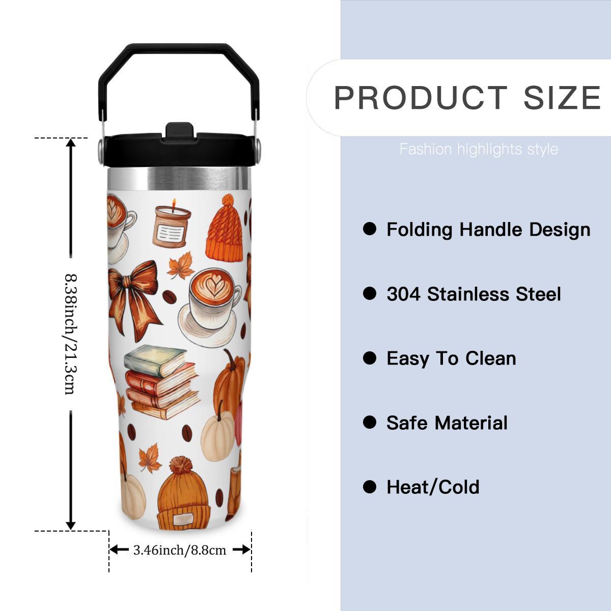 Cozy Fall Tumbler - Pumpkin Sweater Coffee Insulated Cup - Image 6