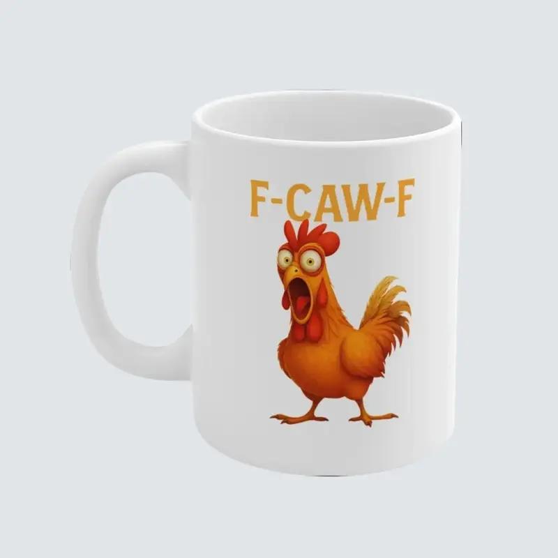 F-Caw-F Chicken Mug - Funny Ceramic Coffee Cup Gift - Image 3