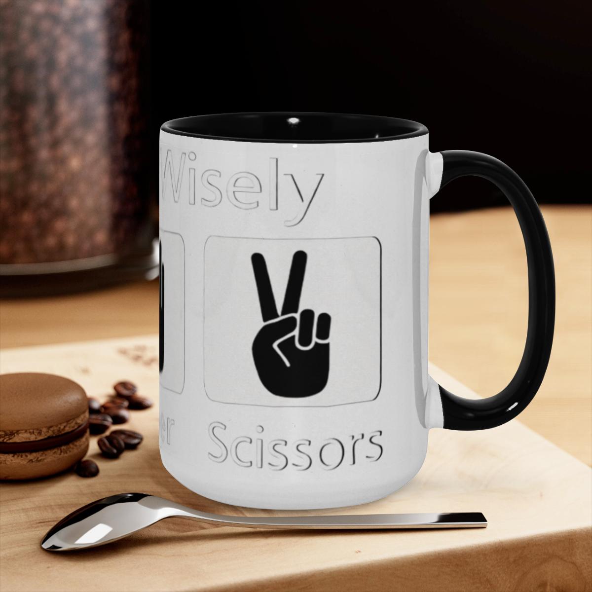 Rock Paper Scissors Mug - Game “Wisely” Humor Cup - Image 3