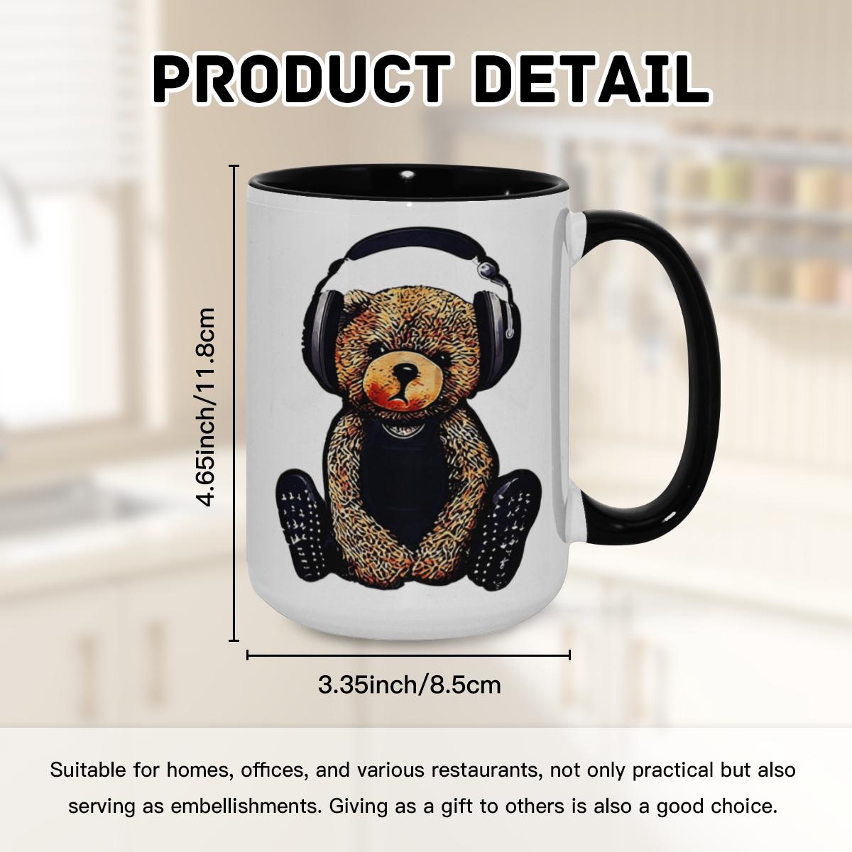 Teddy Bear Headphones Mug - Streetwear Style Cup - Image 8