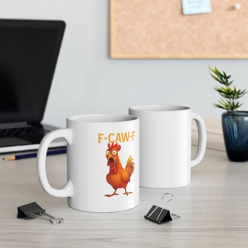F-Caw-F Chicken Mug - Funny Ceramic Coffee Cup Gift - Image 2