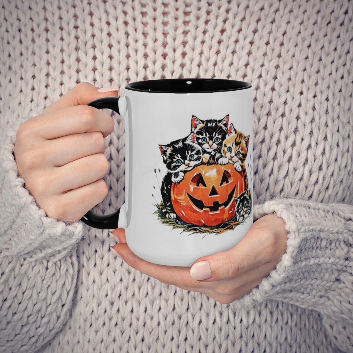 Halloween Kittens Mug - Cute Cat Pumpkin Cup - Image 4