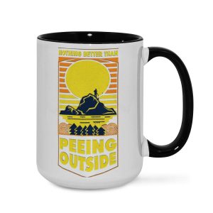 Peeing Outside Mug - Outdoor Camping Humor Coffee Cup
