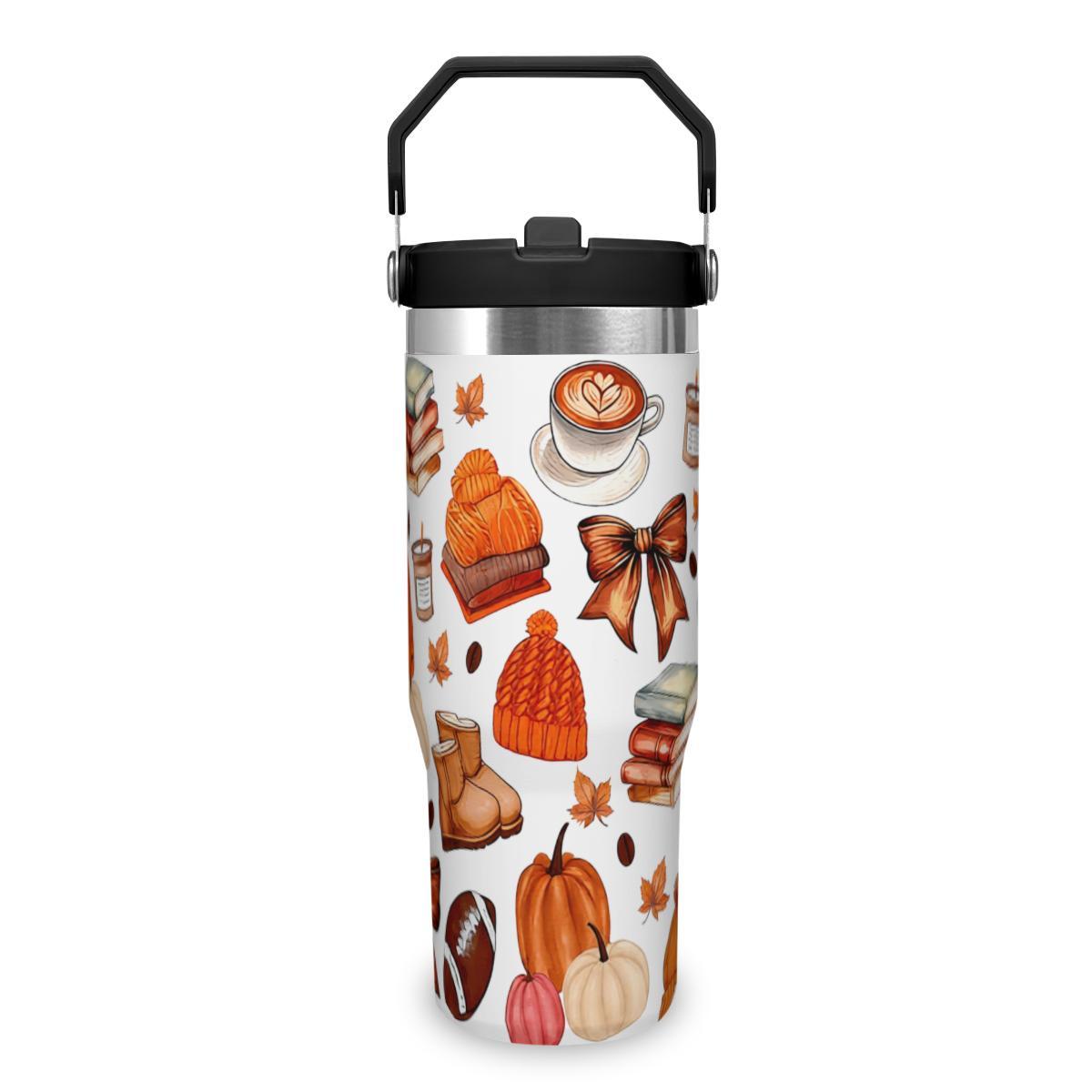 Cozy Fall Tumbler - Pumpkin Sweater Coffee Insulated Cup