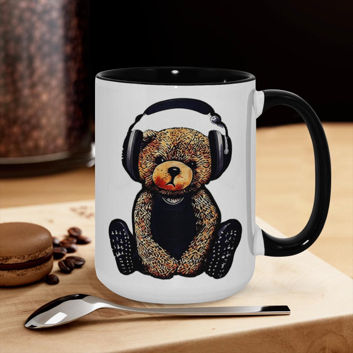 Teddy Bear Headphones Mug - Streetwear Style Cup - Image 3