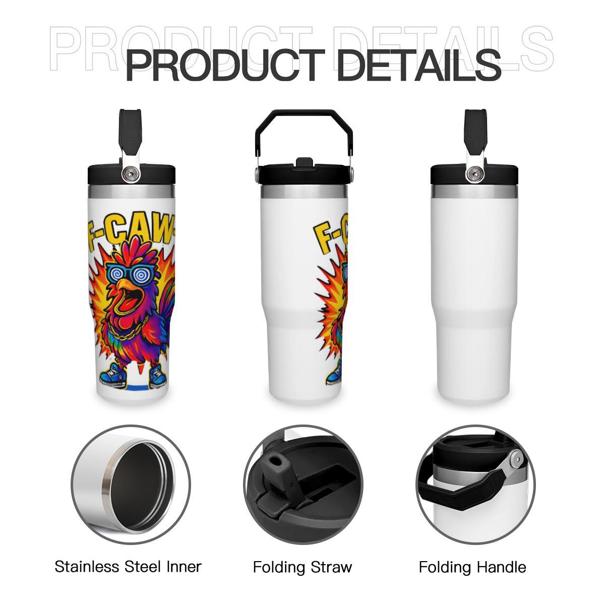 CAW-CAW Rooster Tumbler - Retro Hip-Hop Insulated Cup - Image 2